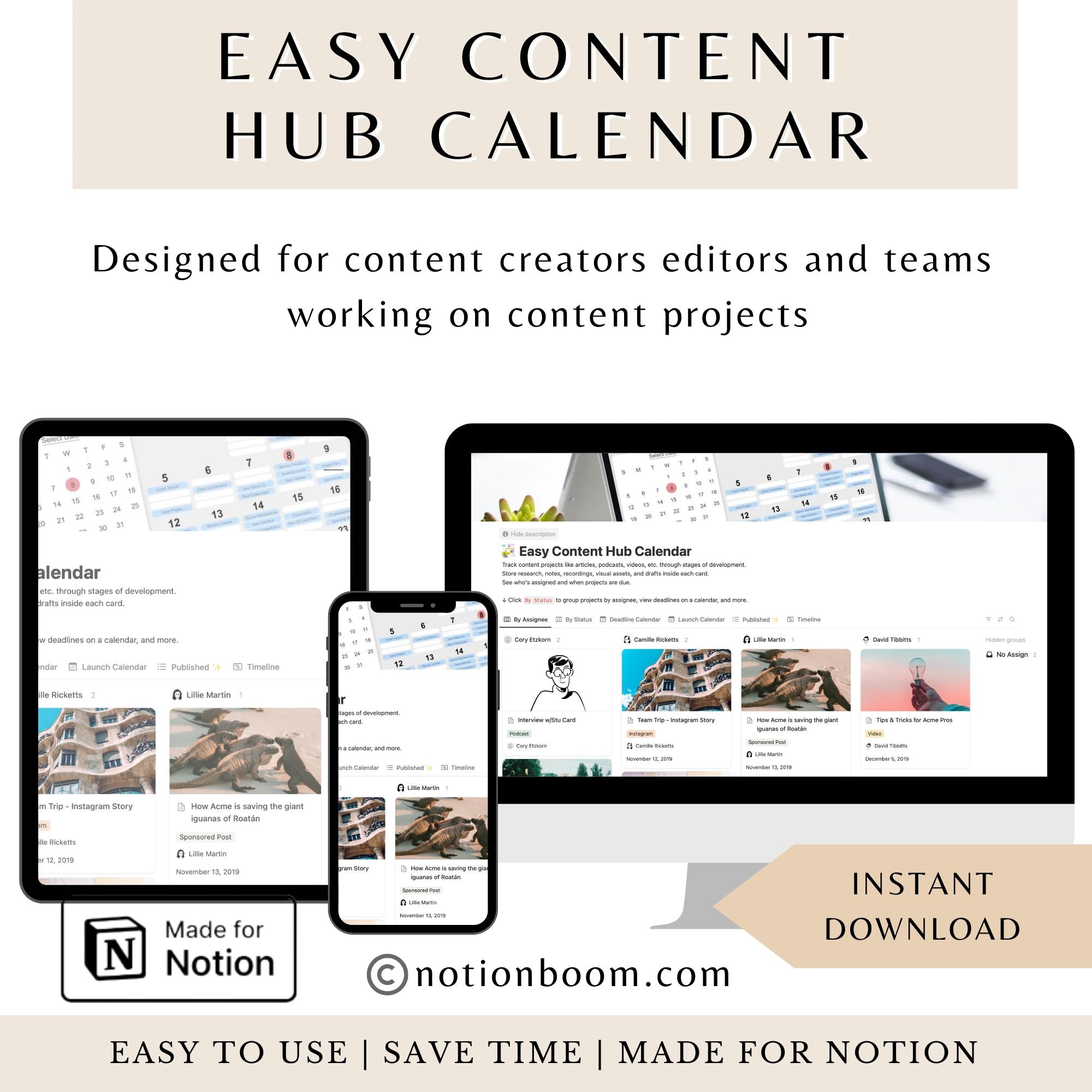 Easy Content Hub Calendar