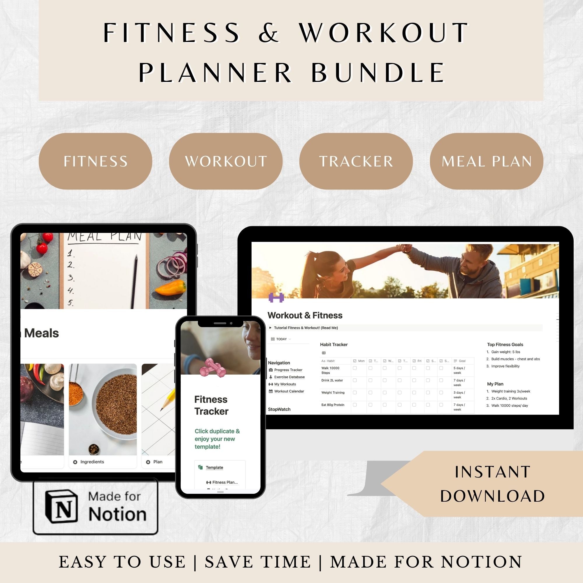 Fitness & Workout Planner Bundle